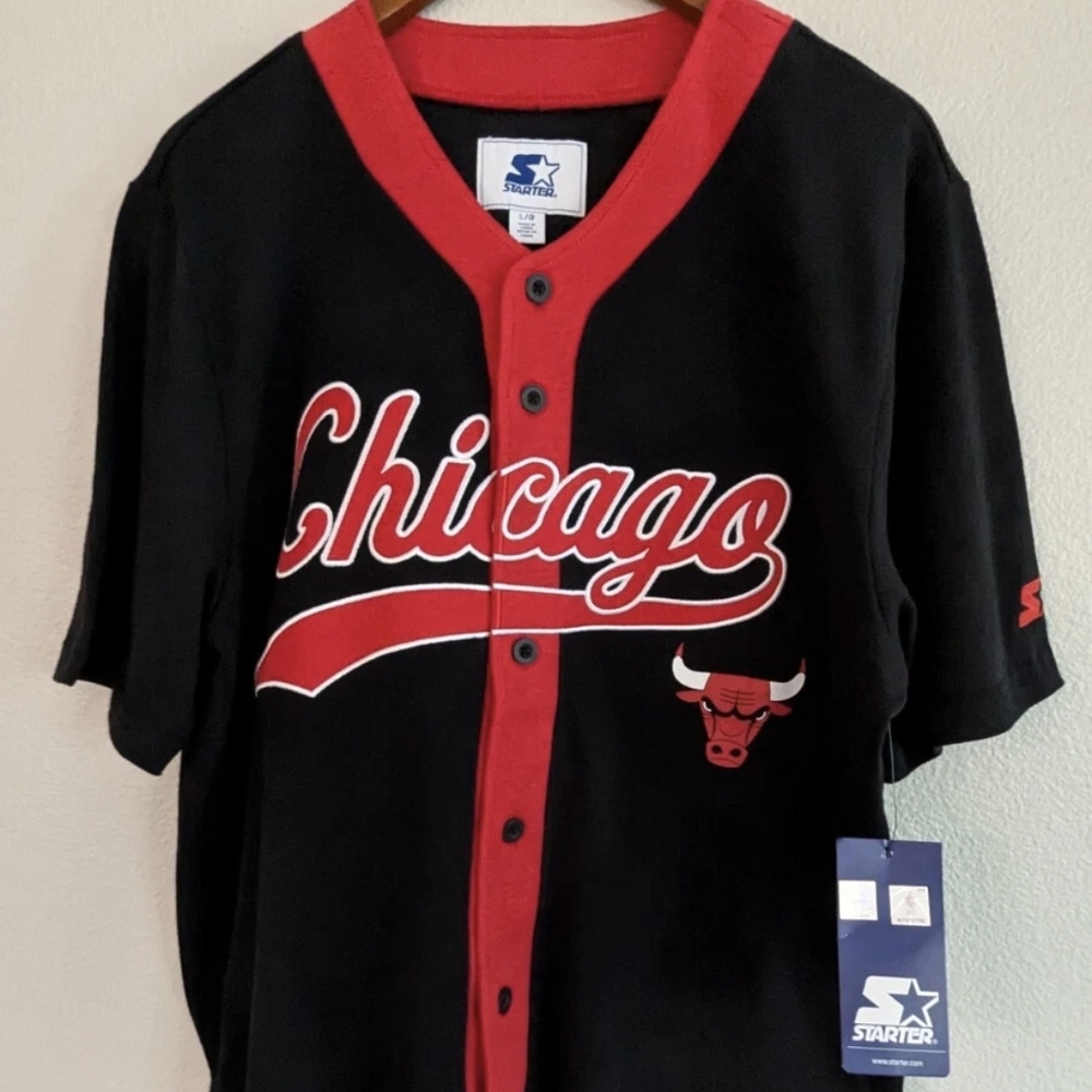 Not For Sale - Sold STARTER Black and Red Chicago Bulls Jersey